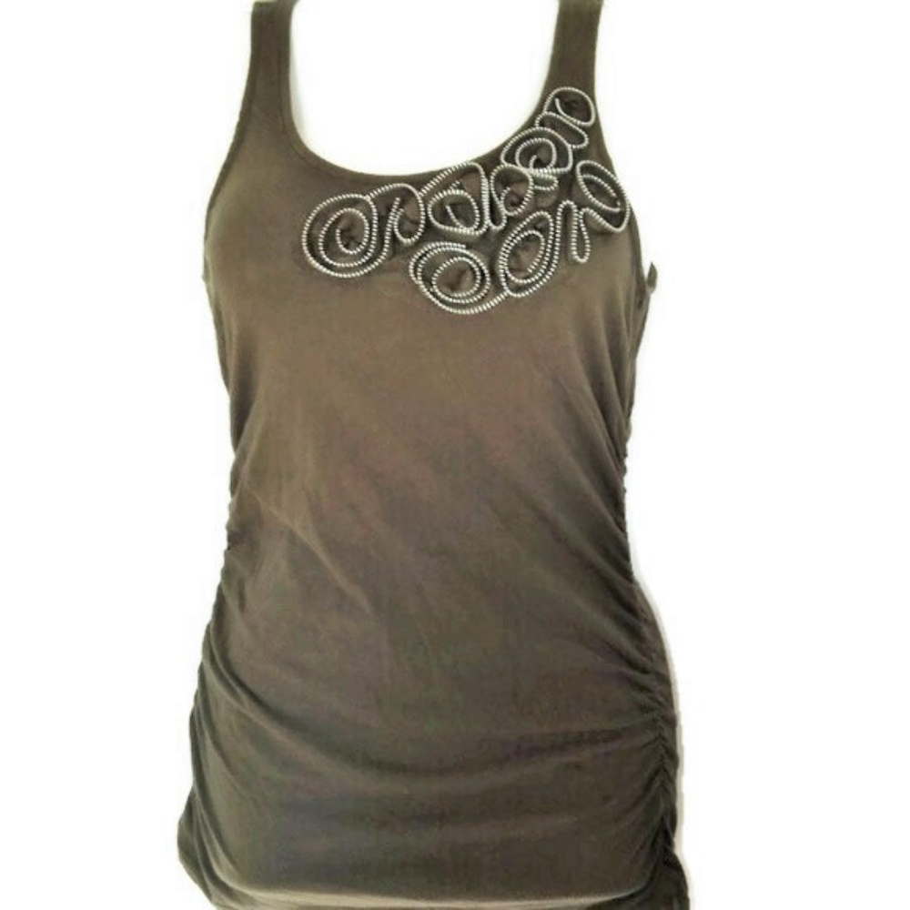 THE LIMITED Sleevless Ruched Zipper Detail Tunic